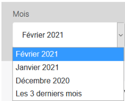  la liste déroulante Mois