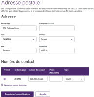 The Mailing address window